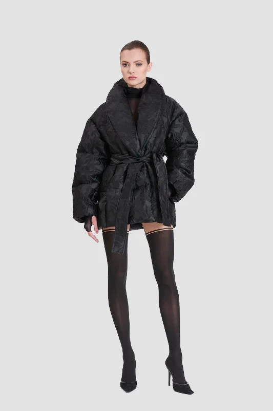 Nicole Benisti Women's Priscilla Jacquard Puffer Jacket Wool Jacket Cashmere Jacket Tweed Jacket