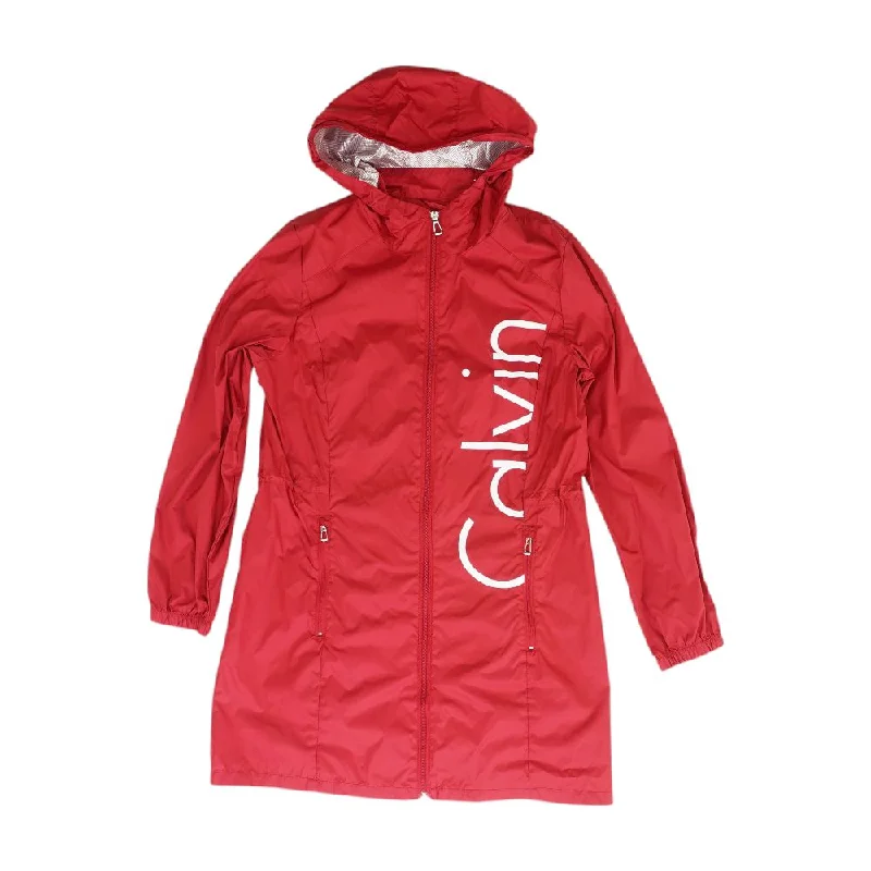Red Solid Rain Jacket Wool Jacket Cashmere Jacket Tweed Jacket