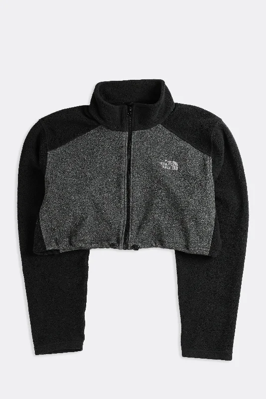 Rework North Face Crop Fleece Jacket - XL Wool Jacket Cashmere Jacket Tweed Jacket