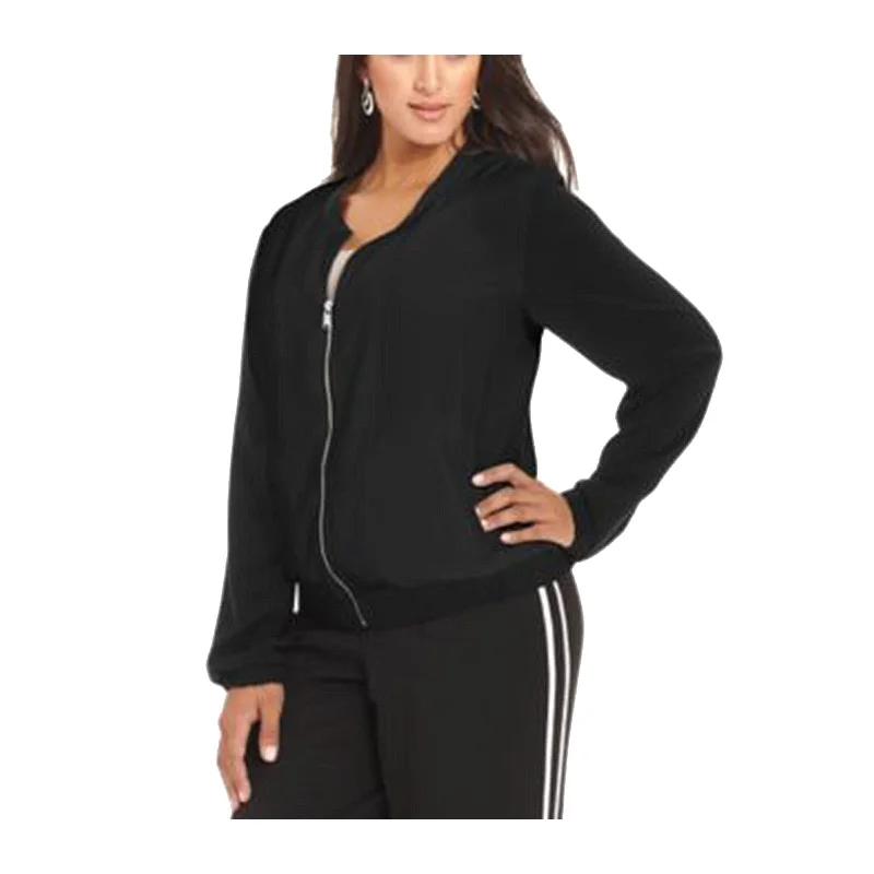 Style & Co Black Long Sleeve Bomber Jacket Plus Size Toggled Jacket Drawstring Jacket Belted Jacket