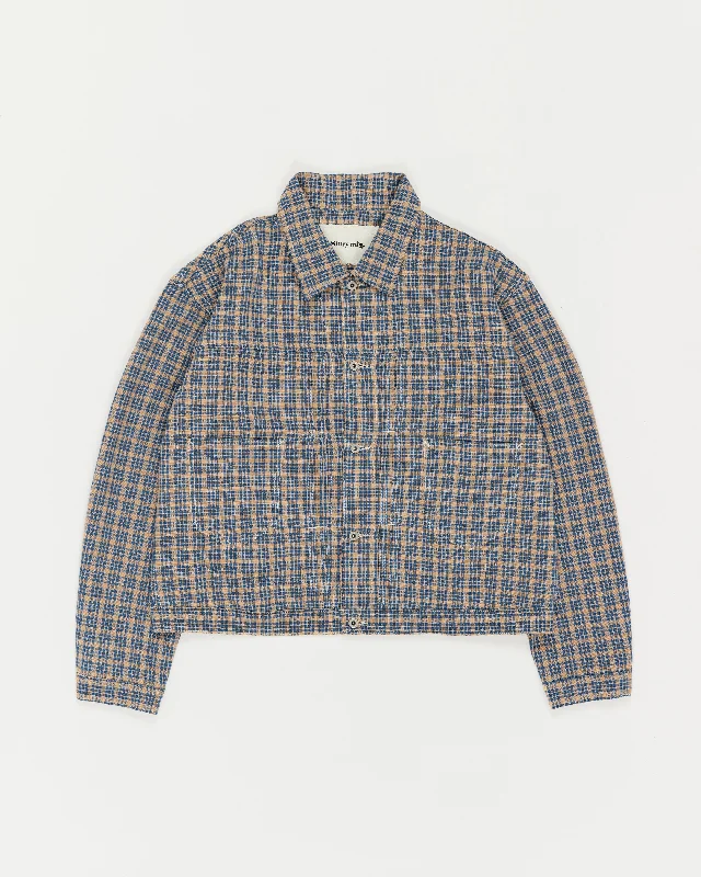 Sundae Jacket - Mud Check Handloom Nylon Fabric Polyester Fabric Spandex Fabric