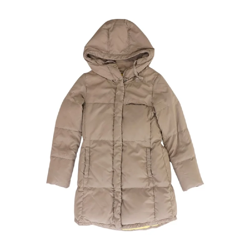 Tan Solid Puffer Jacket Herringbone Jacket Houndstooth Jacket Plaid Jacket