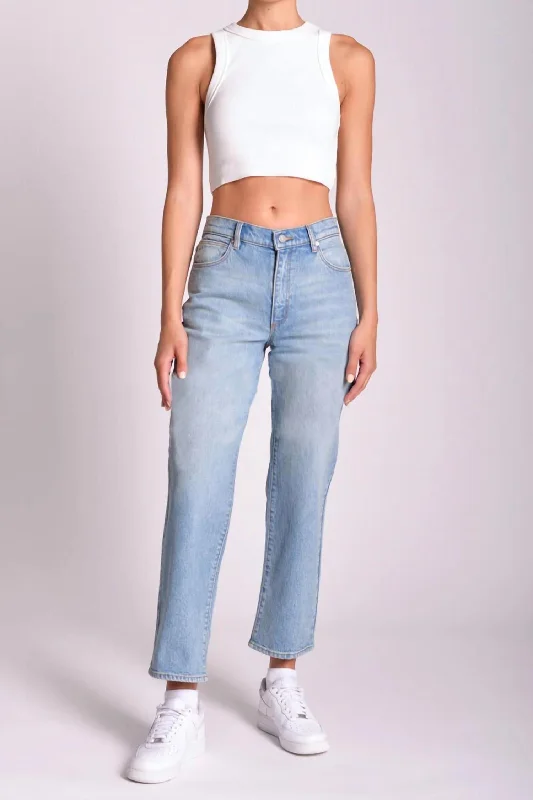 95 Mid Straigh Jeans In Mid Vintage Blue Comfortable Jogger Style Jeans
