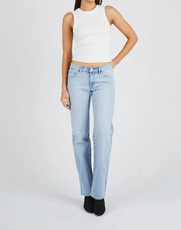 99 Low Straight Jeans In Gina Chic Rip-Detail High-Waist Jeans
