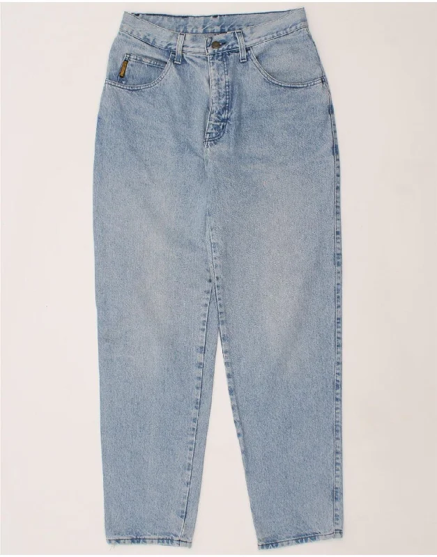 ARMANI Womens Tapered Jeans W34 L33 Blue Cotton Comfortable Distressed Straight-Leg Jeans