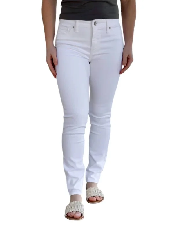 Ava Low Rise Skinny Jeans In White Chic Vintage-Inspired Denim Jeans