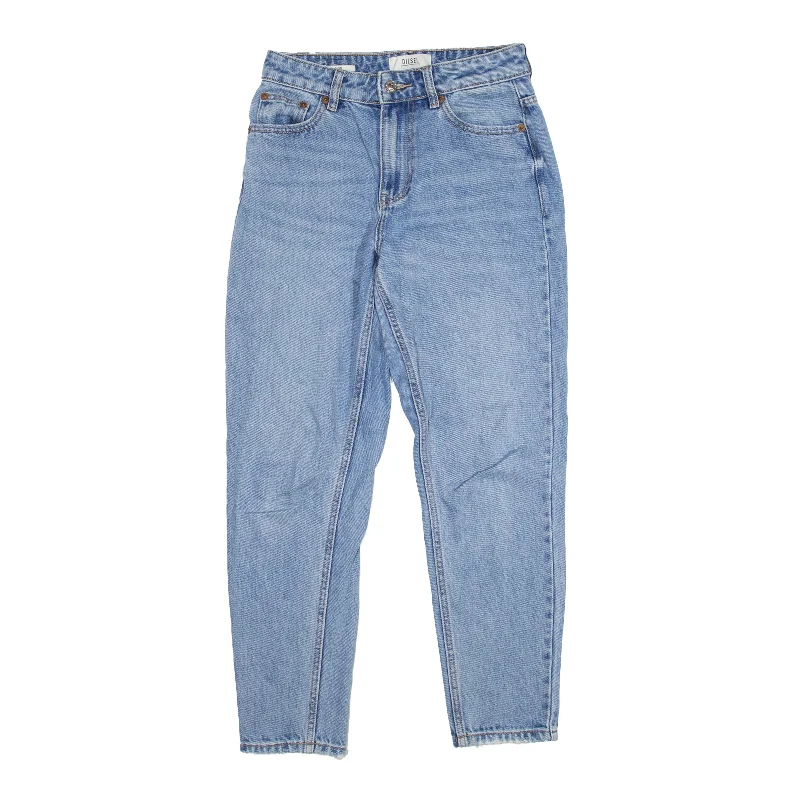 Jeans Blue Denim Regular Mom Womens W26 L25 Fashionable Vintage Wash Jeans