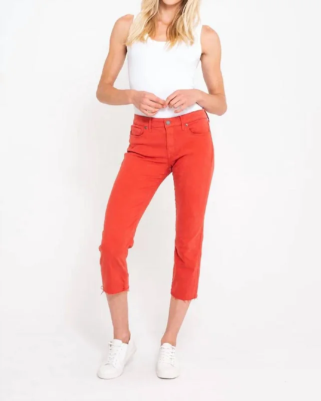 Byron Crop Straight Jeans In Watermelon Fashionable Relaxed Fit Denim