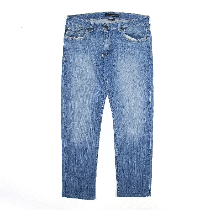 CALVIN KLEIN Jeans Blue Denim Regular Skinny Womens W32 L27 Casual Distressed Denim Jeans
