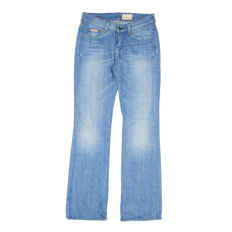 CALVIN KLEIN Jeans Blue Denim Slim Bootcut Stone Wash Womens W25 L32 Trendy Layered Pocket Jeans