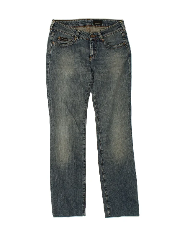 CALVIN KLEIN Womens Straight Jeans W28 L31 Blue Casual High-Waisted Bootcut Jeans