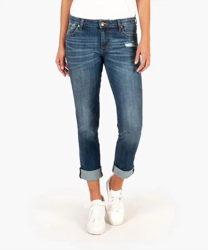 Catherine Boyfriend Jeans In Medium Wash Trendy Vintage Denim Jeans