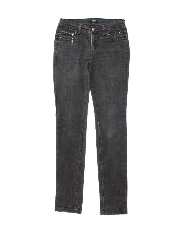 CNC COSTUME NATIONAL Womens Skinny Jeans W26 L34  Grey Cotton Stylish Shredded Denim Jeans