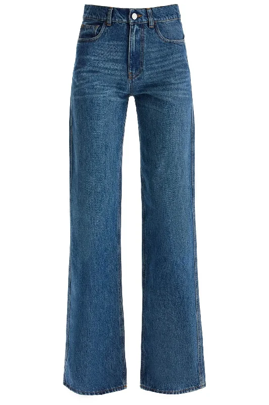 Coperni Women's Wide Leg Jeans Chic Rolled Cuff Denim Jeans
