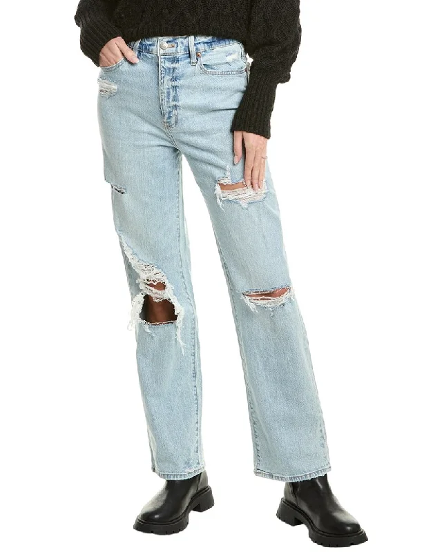 DAZE DENIM Sunhigh Rise Vintage Straight Jean Elegant Dark-Wash Bootcut Jeans