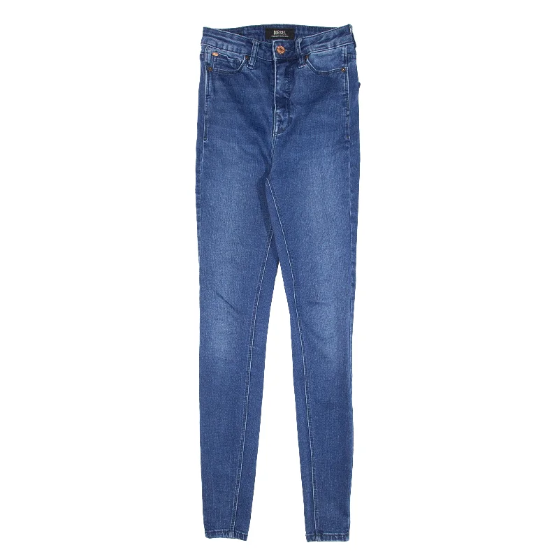 DIESEL Jeans Blue Denim Slim Skinny Womens W22 L28 Fashionable Distressed Jeans
