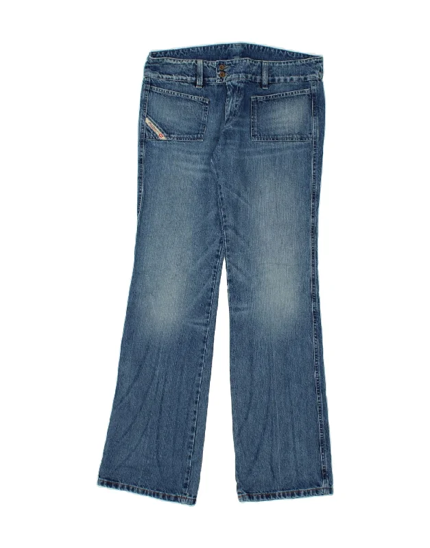 DIESEL Womens Bootcut Jeans W34 L35 Blue Fashionable Button-Front Jeans