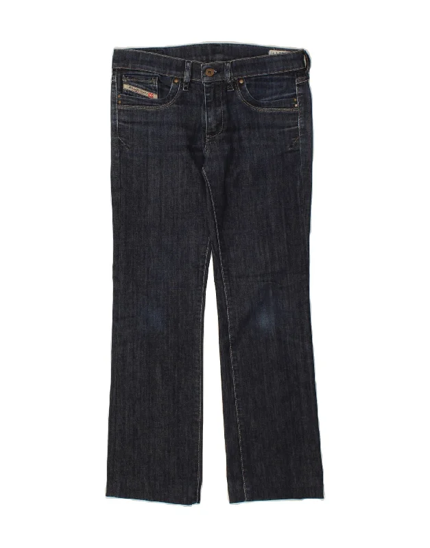 DIESEL Womens Ronhoir Regular Bootcut Jeans W28 L29 Navy Blue Cotton Classic Slim Fit Jeans