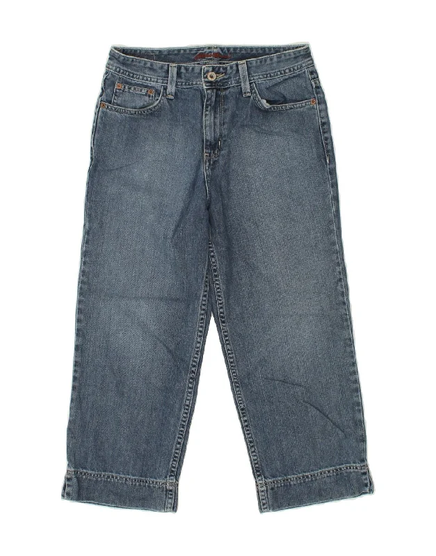EDDIE BAUER Womens Cropped Jeans US 4 Small W26 L21  Blue Cotton Fashionable Straight Cut Jeans