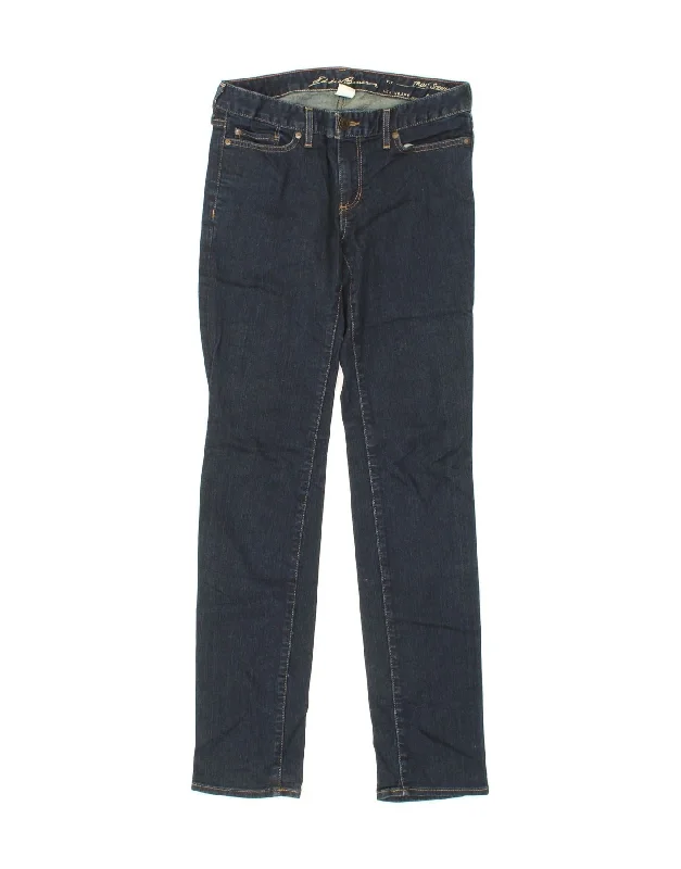 EDDIE BAUER Womens Straight Jeans US 2 XS W26 L32  Navy Blue Cotton Trendy Patchwork Denim Jeans