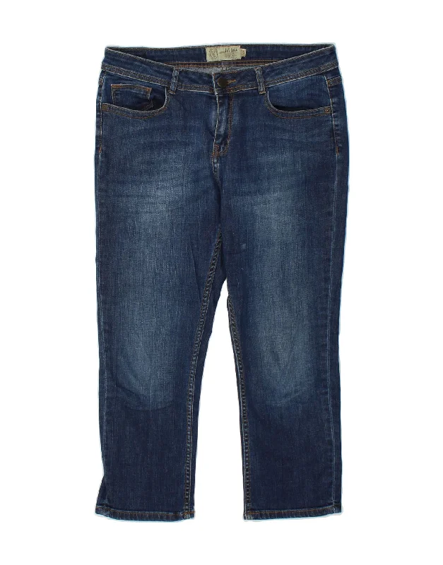 FAT FACE Womens Cropped Jeans UK 12 Medium W30 L24  Blue Cotton Casual Distressed Skinny Jeans