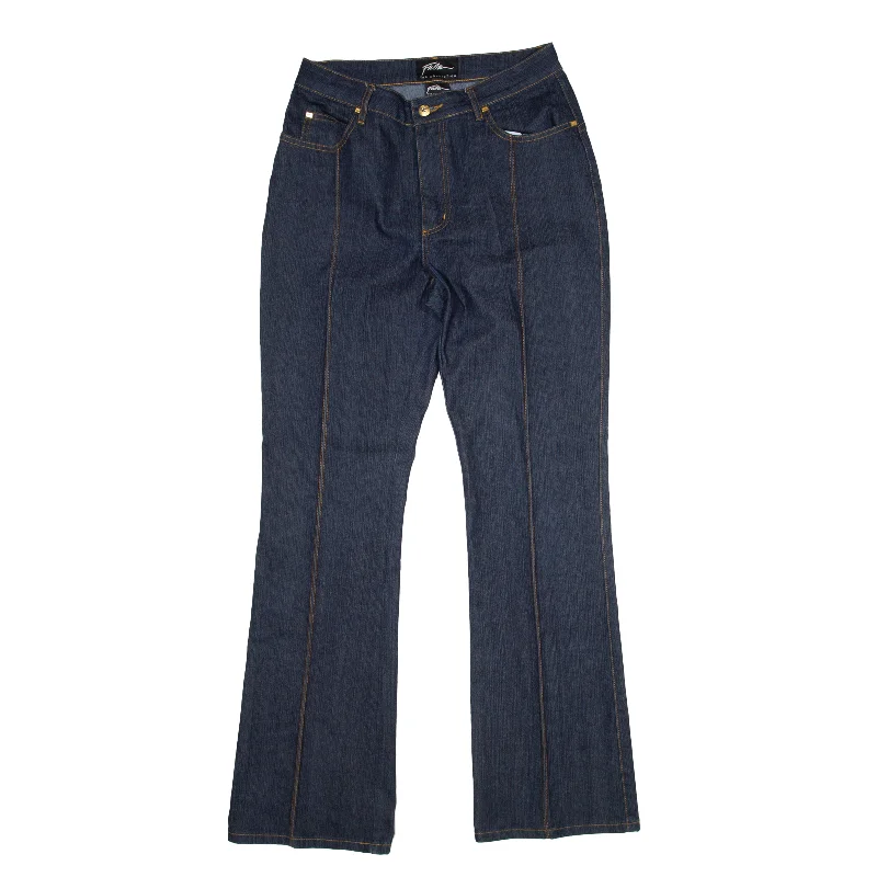 FUBU The Collection Jeans Blue Denim Slim Bootcut Womens W29 L32 Cozy Wide-Legged Jeans