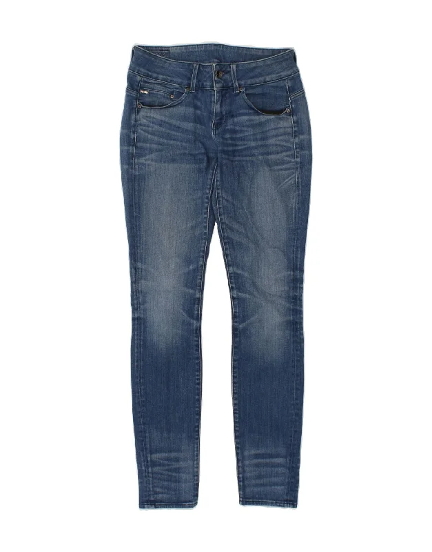 G-STAR Womens Skinny Jeans W27 L32 Blue Cotton Elegant Tapered Leg Denim