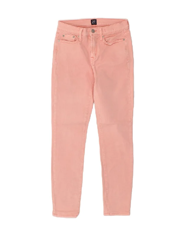 GAP Womens Skinny Jeans W24 L26 Pink Cotton Fashionable Slim Fit Jeans