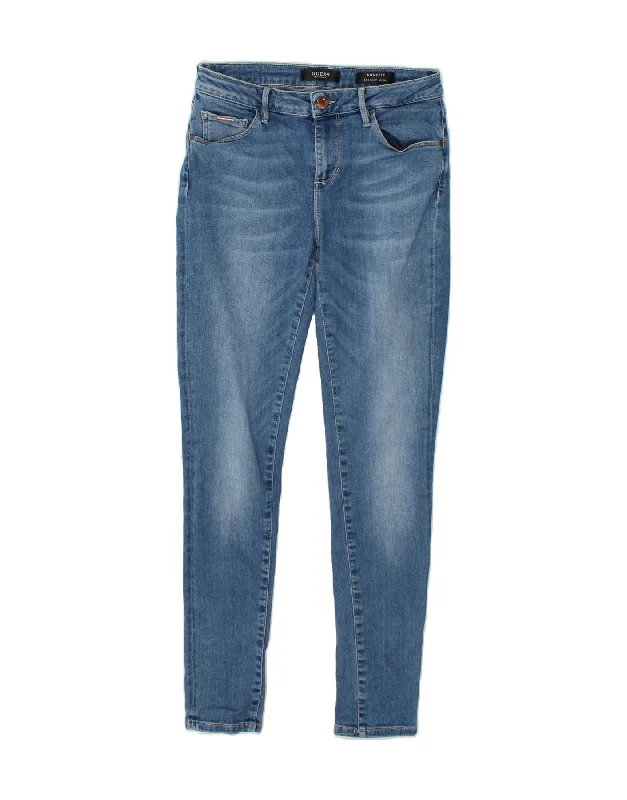 GUESS Womens Annette Skinny Jeans W28 L30 Blue Stylish Stone-Wash Denim Jeans