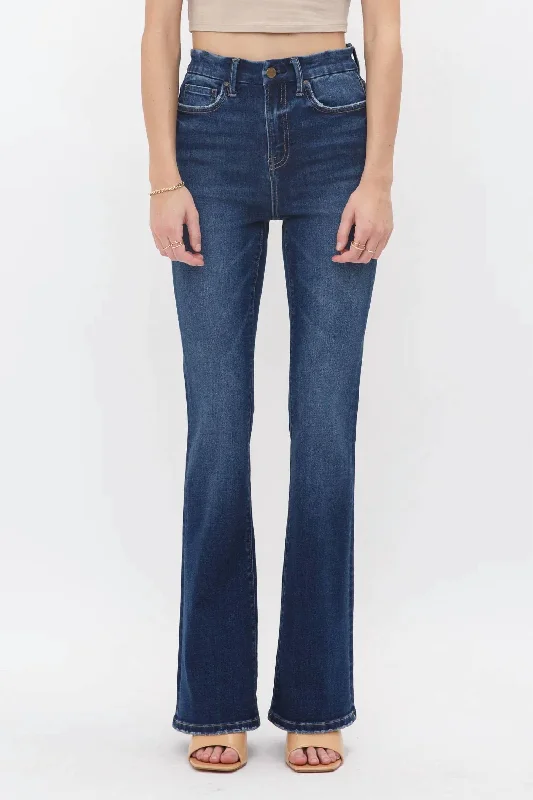 High Rise Bootcut Jean In Dark Wash Trendy Vintage Denim Jeans