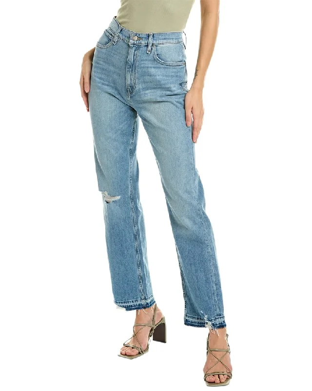 HUDSON Jeans Jade Harmonic High-Rise Straight Jean Fashionable Raw Hemmed Jeans
