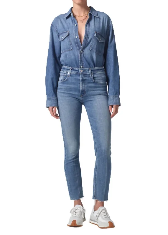 Isola Straight Crop Jean In Splendor Comfortable Straight-Legged Denim