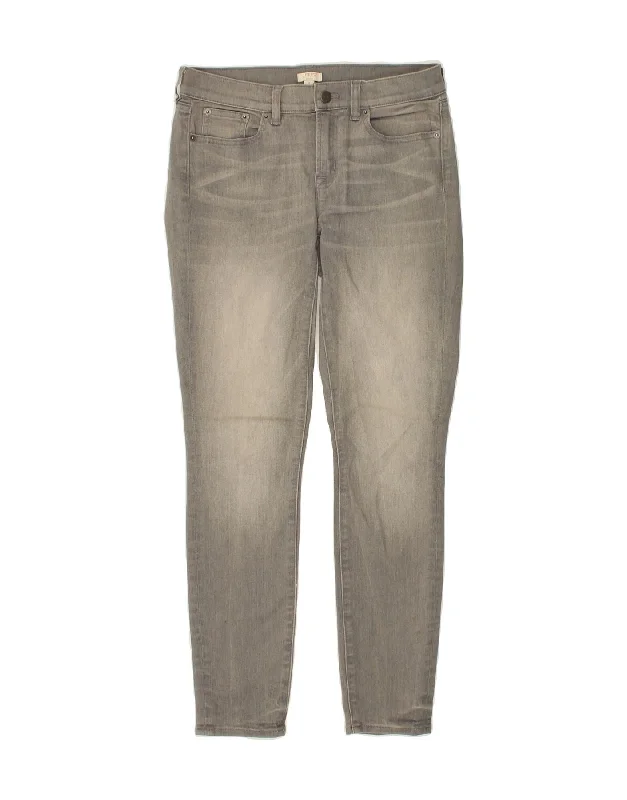 J. CREW Womens Skinny Jeans W26 L27  Grey Cotton Trendy Low-Rise Bootcut Jeans