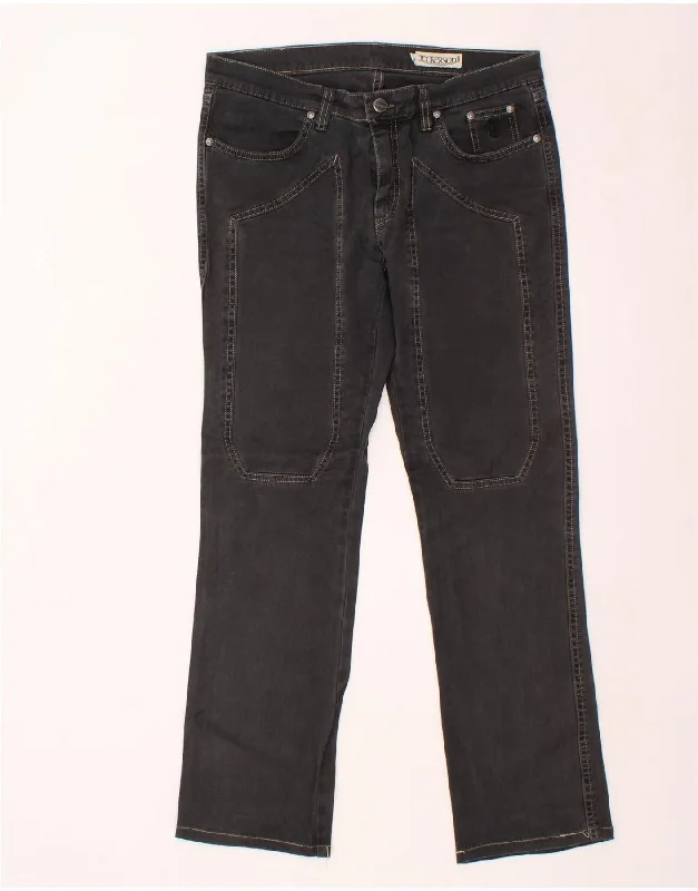 JECKERSON Womens Straight Jeans W32 L30 Black Comfortable Low-Rise Jeans