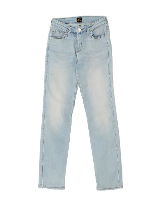 LEE Womens Marion Straight Jeans W27 L31  Blue Cotton Casual Light Wash Jeans