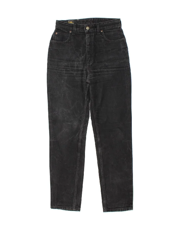 LEE Womens Tapered Jeans W28 L32  Black Cotton Comfortable Folded Hem Jeans