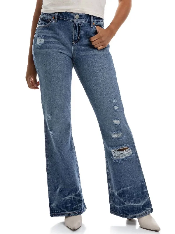 Leilani Destructed Mini Boot 32" Jeans In 1822 Denim Fashionable White Denim Jeans