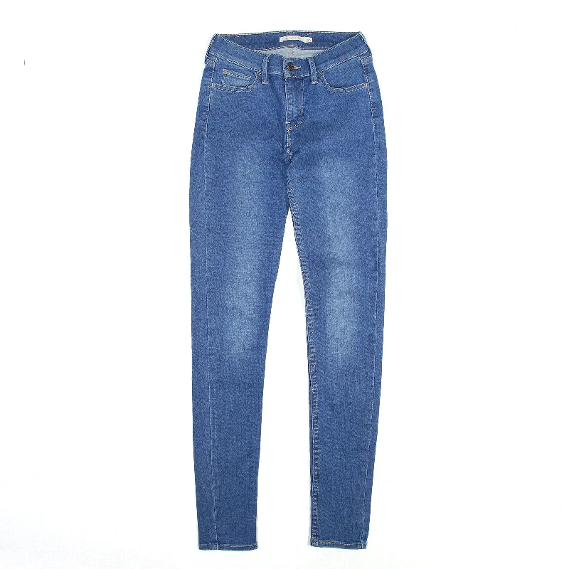 LEVI'S 710 Jeans Blue Denim Slim Skinny Womens W26 L32 Stylish Bootcut Denim Jeans