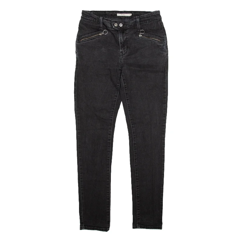 LEVI'S 711 Jeans Black Denim Slim Skinny Womens W28 L28 Comfortable Stretch Fit Jeans