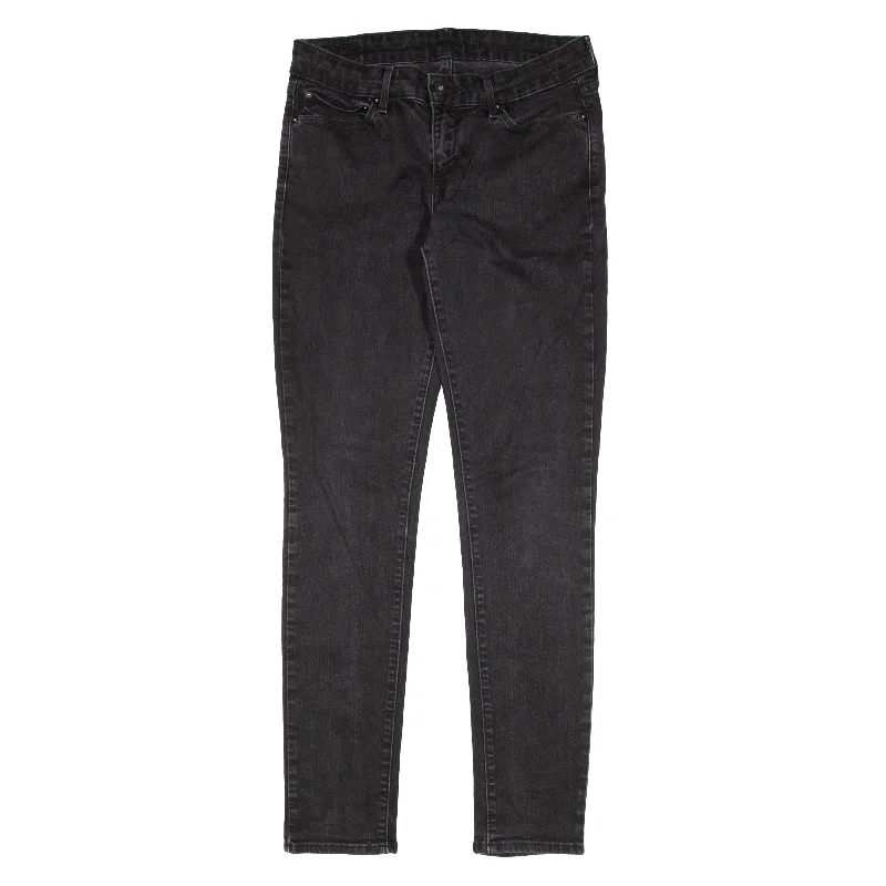 LEVI'S Jeans Black Denim Slim Straight Womens W29 L32 Comfortable Stretch Denim Jeans