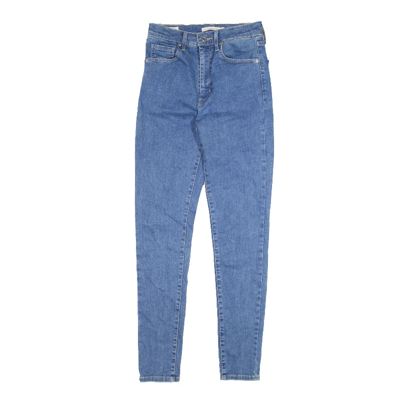 LEVI'S Premium Big E Mile High Jeans Blue Denim Slim Skinny Womens W24 L28 Fashionable Bootcut Jeans