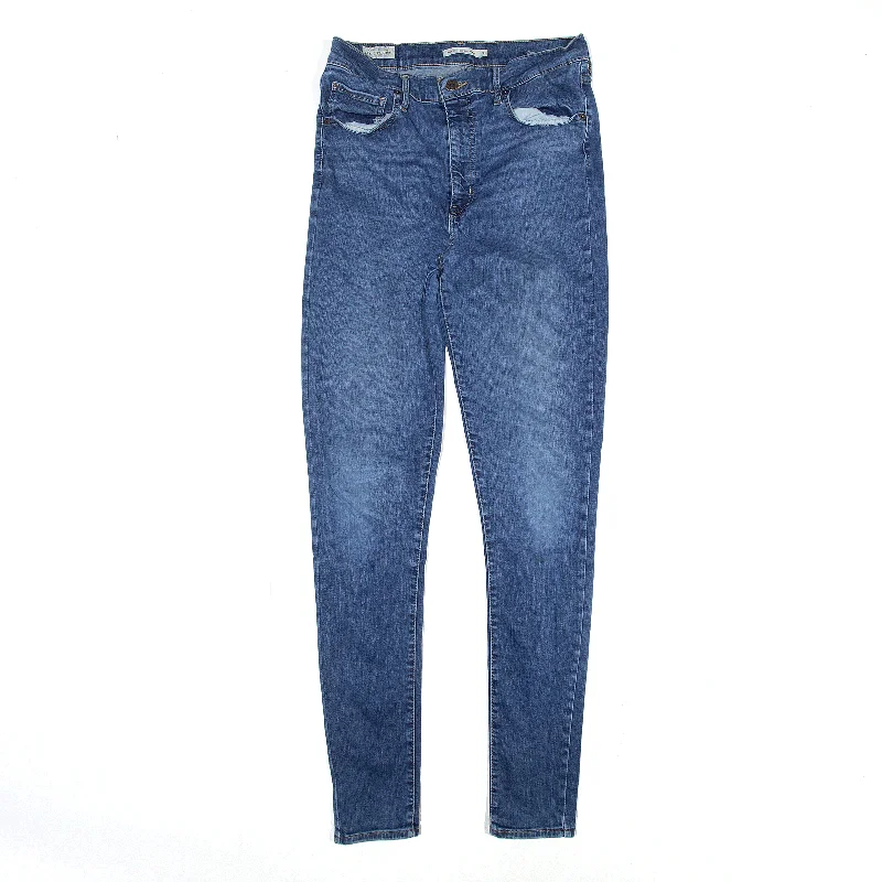 LEVI'S Premium Big E Mile High Jeans Blue Denim Slim Skinny Womens W28 L30 Comfortable Stretch Fit Jeans