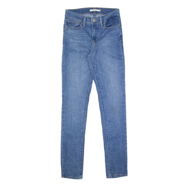 LEVI'S Slimming Jeans Blue Denim Slim Skinny Womens W25 L30 Elegant Wide-Leg Jeans