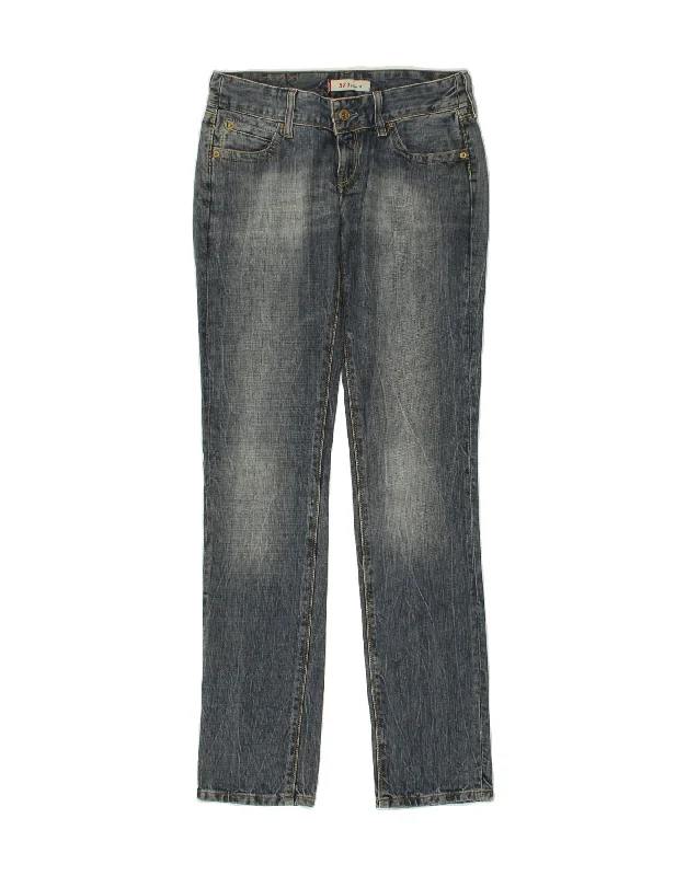 LEVI'S Womens 571 Slim Jeans W28 L34 Grey Cotton Fashionable Raw Edge Jeans