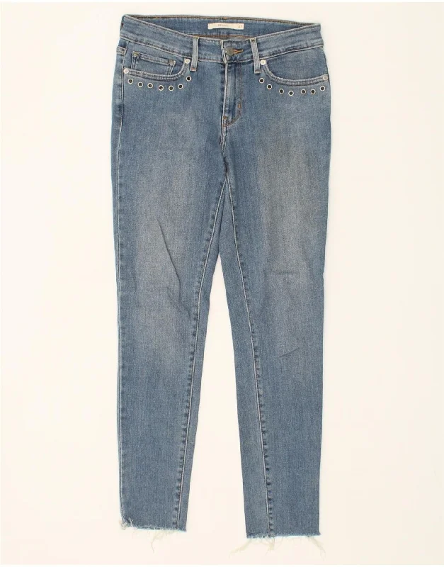 LEVI'S Womens 711 Skinny Jeans W27 L26 Blue Polyester Casual High-Waisted Bootcut Jeans