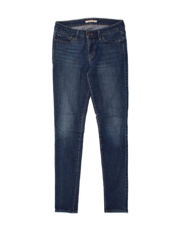 LEVI'S Womens 711 Skinny Jeans W28 L32 Blue Cotton Casual Bootcut Ripped Jeans