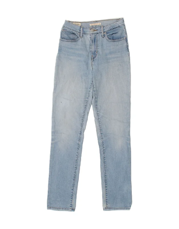 LEVI'S Womens 724 High Rise Straight Jeans W27 L32  Blue Cotton Stylish High-Waist Skinny Denim