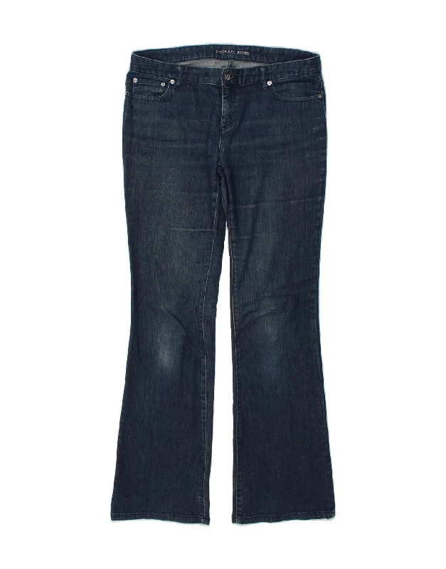 MICHAEL KORS Womens Bootcut Jeans US 8 Medium W34 L34  Navy Blue Cotton Comfortable Stretch Denim Jeans