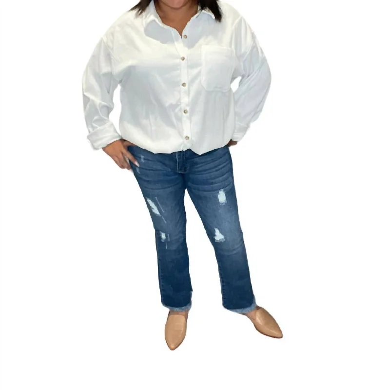 Mid Rise Ankle Flare Jeans In Medium Blue Chic Dark-Wash Skinny Jeans