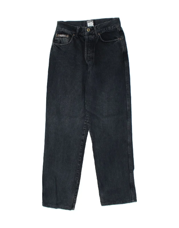 MOSCHINO Womens High Waist Jeans W29  L30  Black Cotton Chic Ripped Jeans